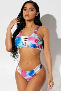 Fashion Nova Alondra 2 Piece Bikini - Pink/combo