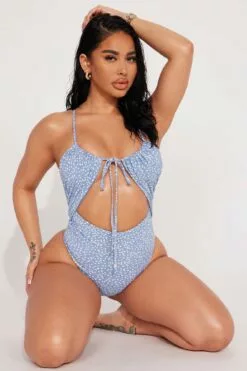 Fashion Nova Aloha Baby 1 Piece Swimsuit - Blue/combo