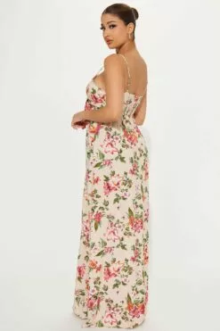 Fashion Nova Floral High Slit Maxi Dress - Tan -Fashion Nova Sales 03 20 23Studio5 DN CG 14 14 16 48 743741 Tan 25030 SG