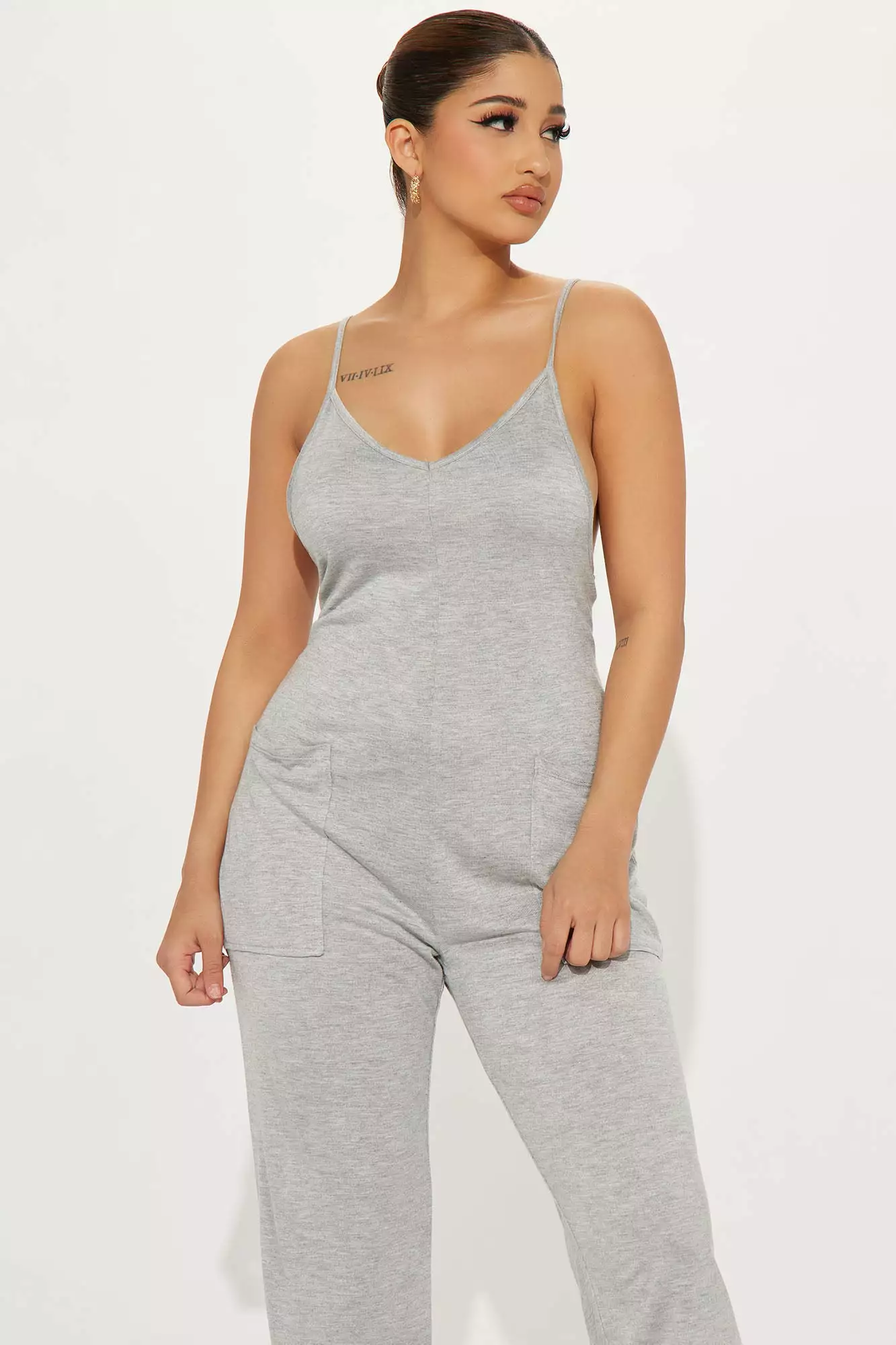 Fashion Nova Errand Time Jumpsuit - Heather Grey 4 Fashion Nova Errand Time Jumpsuit - Heather Grey - Image 2