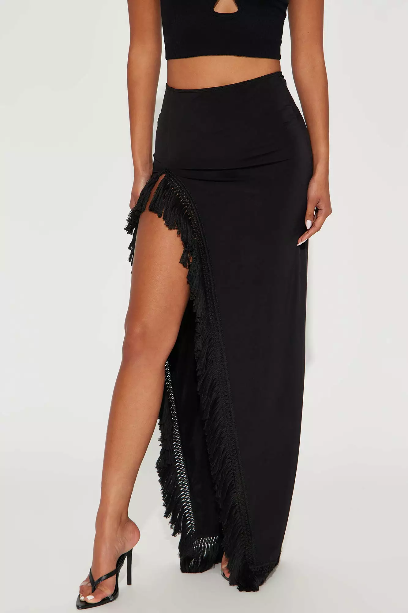 Fashion Nova Making Memories Fringe Maxi Skirt - Black 4 Fashion Nova Making Memories Fringe Maxi Skirt - Black - Image 2