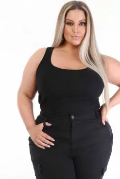 Fashion Nova Zoey Racer Back Tank - Black -Fashion Nova Sales 04 07 20StudioA AA 20 08 36 66000 BLACK PLUS 24 RA