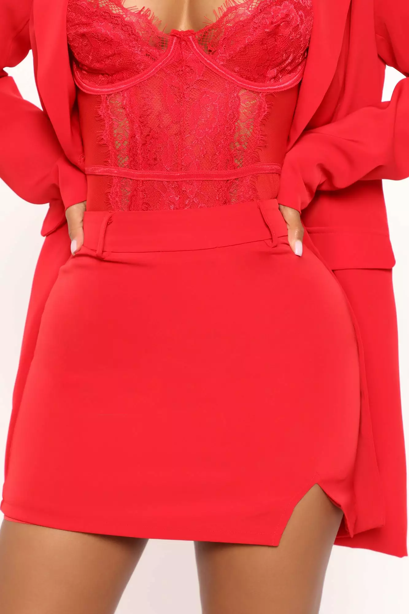 Fashion Nova She's Always Right Blazer Set - Red 4 Fashion Nova She's Always Right Blazer Set - Red - Image 2