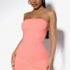 Fashion Nova Trinity Tube Mini Dress - Neon Orange