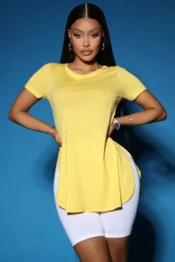 Fashion Nova Laid Back Tee - Mustard