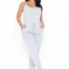Fashion Nova Always On Time Jumpsuit - Heather Grey