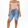 Fashion Nova Corinna Booty Lifting Denim Bermudas - Medium Blue Wash -Fashion Nova Sales 06 09 20Studio1 CE SD 12 05 35 19 M104768 MediumBlueWash JK