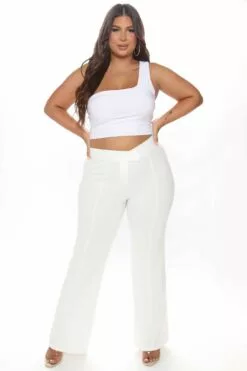 Fashion Nova Call It Even Wide Leg Dress Pants - White -Fashion Nova Sales 06 28 21Studio4 DM KG 29 LBP22850 White 12 00 30 4267 PLUS EH