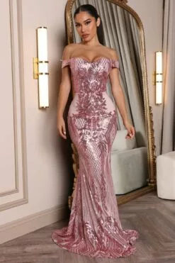 Fashion Nova Close Up Ready Sequin Maxi Dress - Mauve