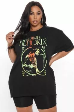 Fashion Nova Jimi Hendrix Gradient Top - Black -Fashion Nova Sales 07 07 20Studio3 RM CP 14 28 08 47 JMH2420XXW Black 0073 PLUS RA