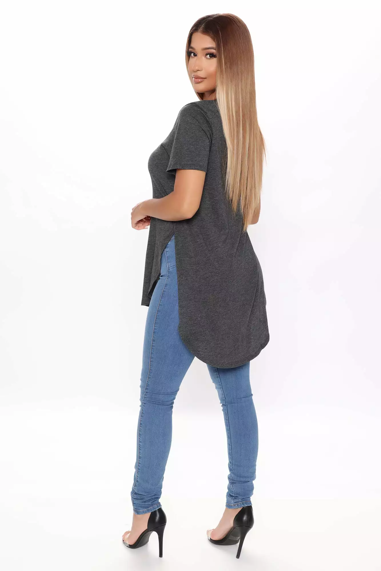 Fashion Nova Laid Back Tee - Charcoal 6 Fashion Nova Laid Back Tee - Charcoal - Image 4