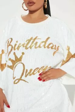 Fashion Nova Birthday Queen Sequin Tunic - White -Fashion Nova Sales 08 05 22Studio2 DM OS 14 28 13 44 FT120 White 4679 SG