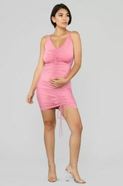 Fashion Nova Shanghai Ruched Dress - Pink -Fashion Nova Sales 08 09 18 Studio 3 11 53 36 D738 Pink 0522 AJ