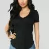 Fashion Nova Breakfast On The Go Tee - Black -Fashion Nova Sales 09 10 18 Studio 2 13 37 55 T3160 Black0498 3 QTR CROP AG AB