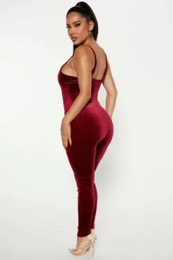 Fashion Nova Always This Velvet Jumpsuit - Burgundy -Fashion Nova Sales 09 14 22Studio4 ME KP 09 53 43 2 HP18515 Burgundy 14646 PB
