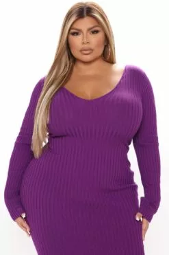 Fashion Nova Kallan Knit Dress - Purple -Fashion Nova Sales 09 30 21Studio4 DM RL 11 57 52 33 21449 Purple 0059 PLUS PB