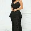 Fashion Nova Rachel Ruffle Gown - Black 1 Fashion Nova Rachel Ruffle Gown - Black -Fashion Nova Sales 10 04 22Studio7 SN KP 09 41 30 5 MF21474 Black 7109 KS