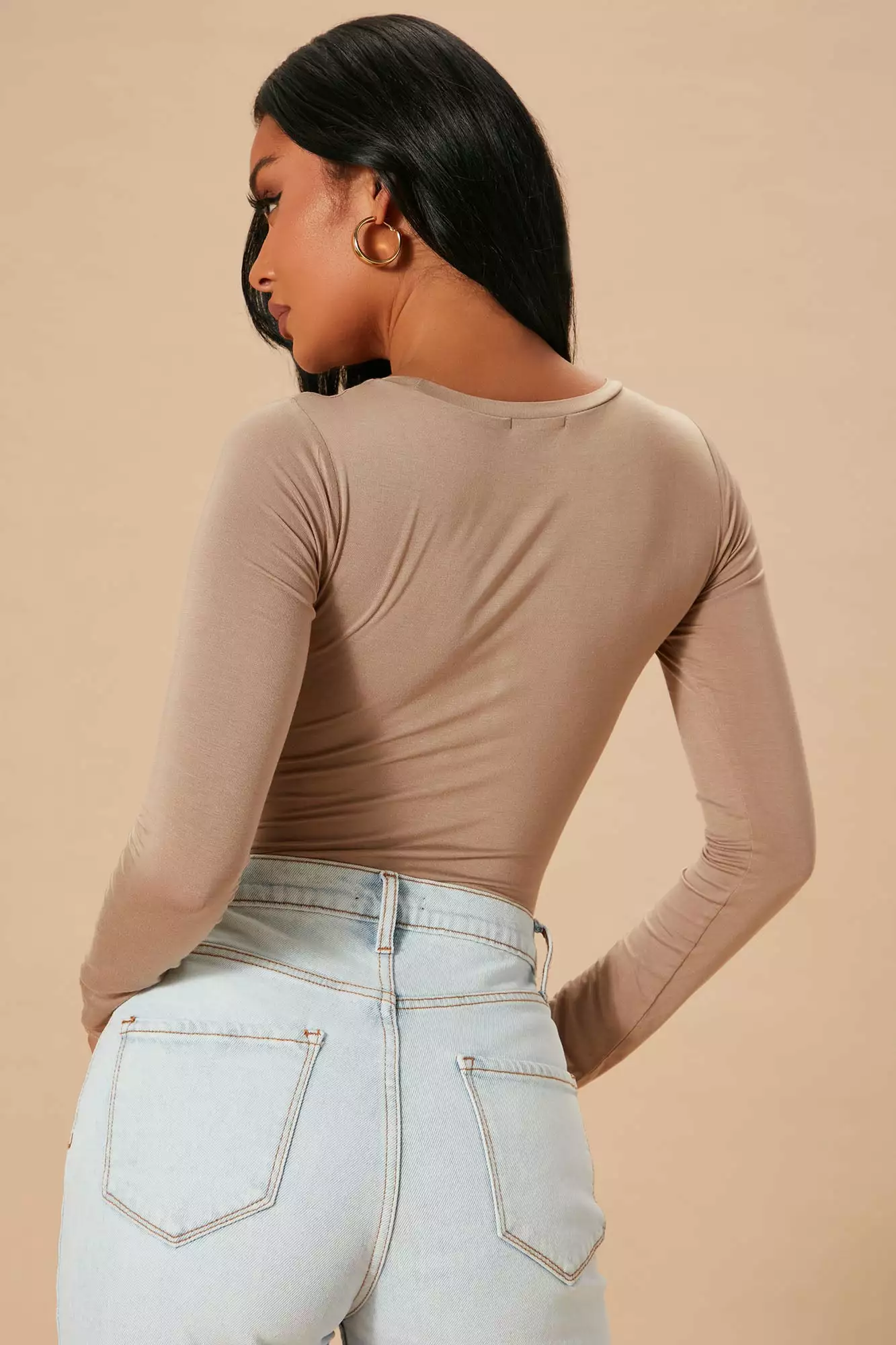 Fashion Nova Krystal Crew Neck Long Sleeve Bodysuit - Mocha 7 Fashion Nova Krystal Crew Neck Long Sleeve Bodysuit - Mocha - Image 5
