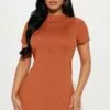 Fashion Nova Kaylei Ribeed Mini Dress - Camel -Fashion Nova Sales 10 17 22Studio1 KS IM 14 24 57 58 RD46812A Camel 2344 KS