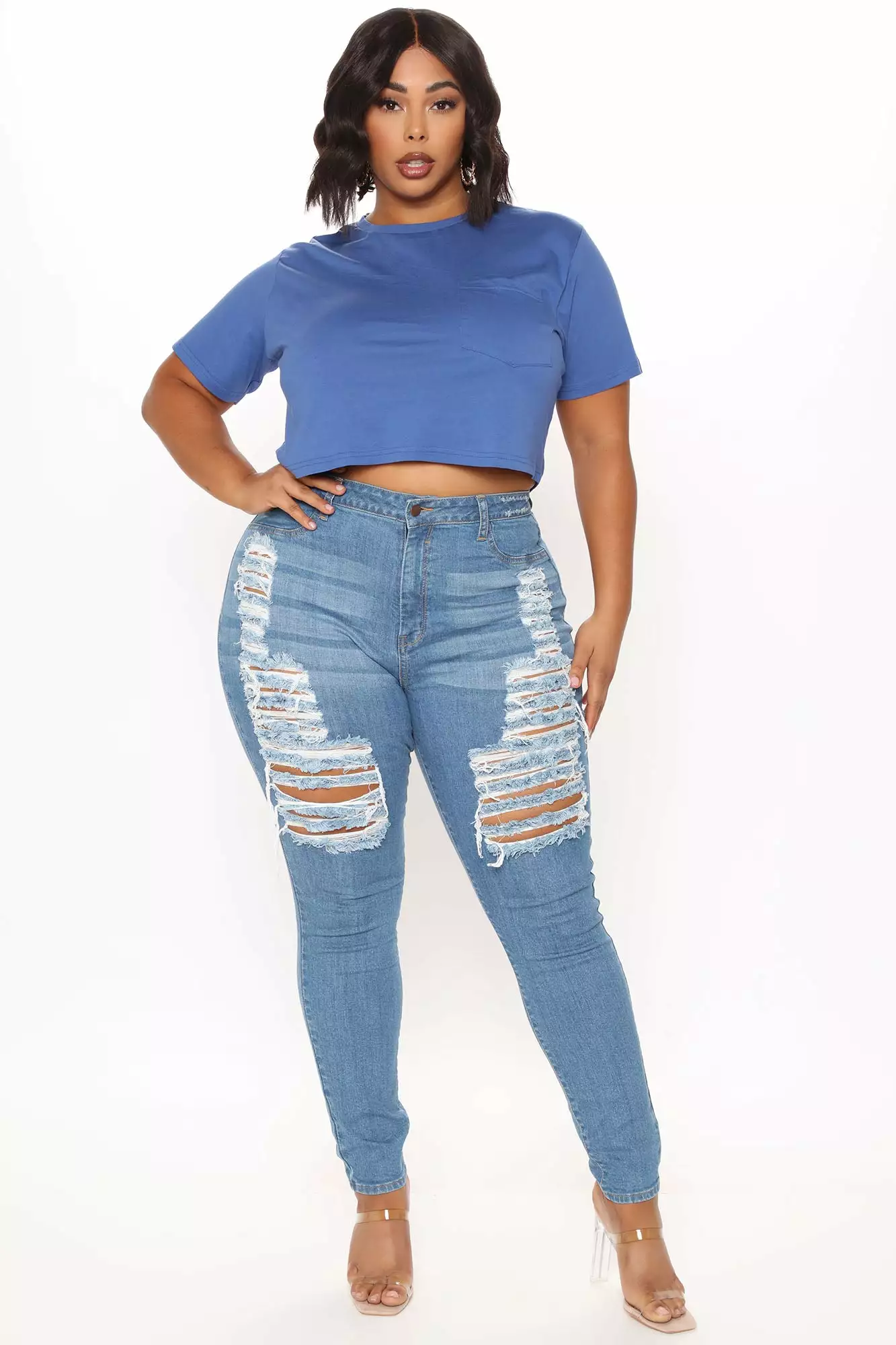 Fashion Nova Elisa Relaxed Crop Tee - Navy 7 Fashion Nova Elisa Relaxed Crop Tee - Navy - Image 5