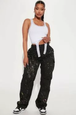 Fashion Nova Break The Ice Baggy Cargo Jogger - Black