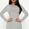 Fashion Nova Mariah Snatched Mini Dress - Heather Grey