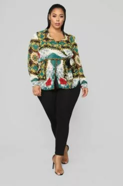 Fashion Nova Talk To Me Printed Blouse - Green/combo -Fashion Nova Sales 11 02 18 Studio 3 11 30 48 T6145Y033 Greencombo 1000 AG