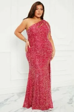 Fashion Nova Alice Sequin Gown - Hot Pink -Fashion Nova Sales 11 04 22Studio4 RT AC 11 16 17 22 MF21303 HotPink 11994 PLUS JB