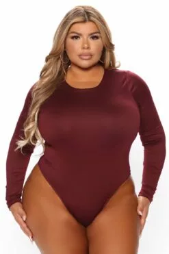 Fashion Nova Daria Double Layered Bodysuit - Wine -Fashion Nova Sales 11 12 21Studio5 ME KP 15 43 21 68 JT44981L Wine 2311 PLUS DC