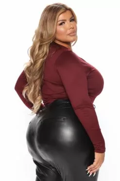 Fashion Nova Daria Double Layered Bodysuit - Wine -Fashion Nova Sales 11 12 21Studio5 ME KP 15 44 31 68 JT44981L Wine 2319 PLUS DC