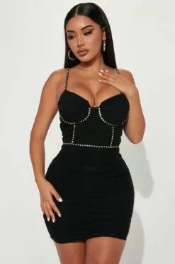 Fashion Nova Eve Mini Dress - Black
