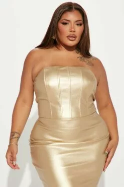Fashion Nova Lea Metallic Midi Dress - Gold -Fashion Nova Sales 11 25 22Studio1 RT MR 11 39 53 31 HKD21897 Gold 8921 PLUS EH