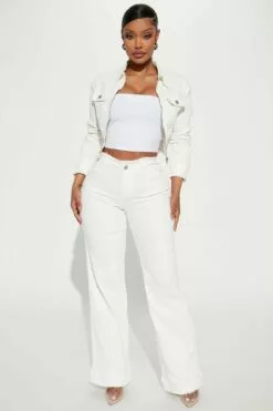 Fashion Nova Start Over Mid Rise Cut Off Waistband Jeans - White