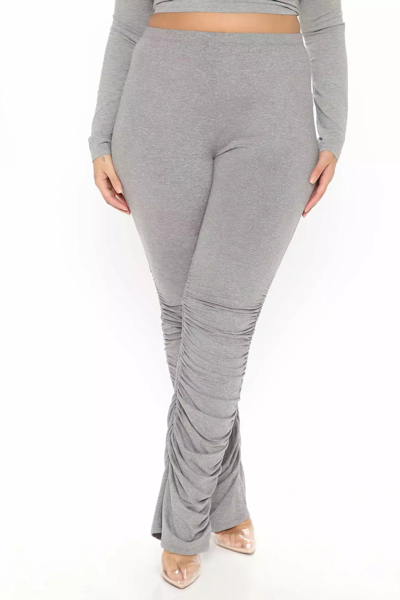 Fashion Nova Stacked Honey High Rise Pant - Heather Grey 8 Fashion Nova Stacked Honey High Rise Pant - Heather Grey - Image 6