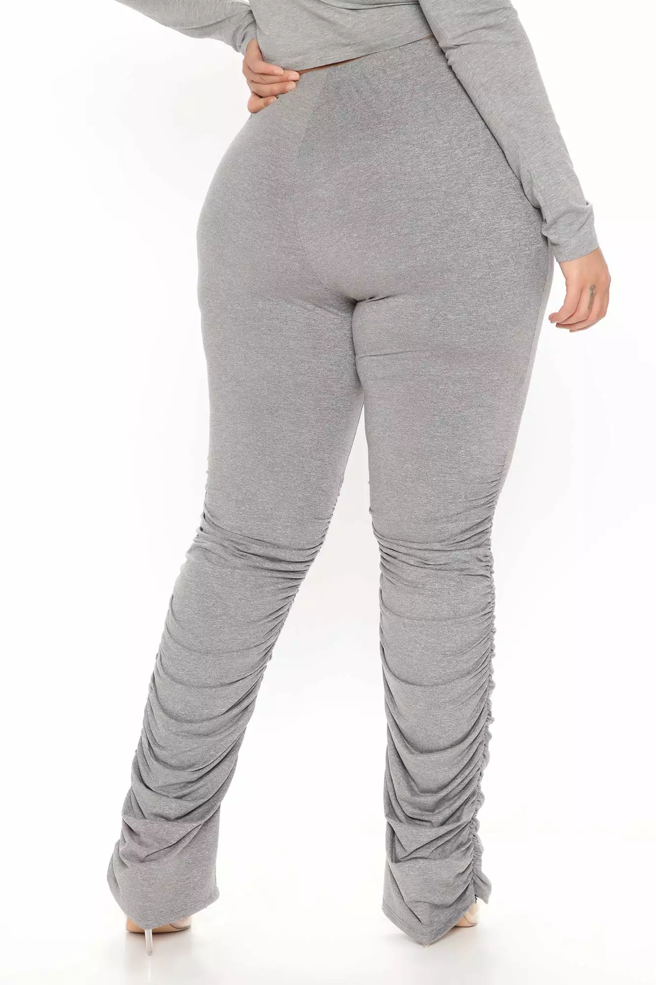 Fashion Nova Stacked Honey High Rise Pant - Heather Grey 9 Fashion Nova Stacked Honey High Rise Pant - Heather Grey - Image 7