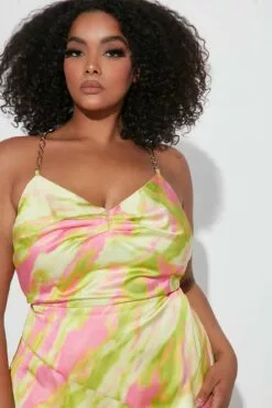 Fashion Nova Sunset Dreams Satin Midi Dress - Green/combo -Fashion Nova Sales 12 19 22Studio4 MS DJ 14 54 53 65 ED3686FN Greencombo 11800 PLUS JB