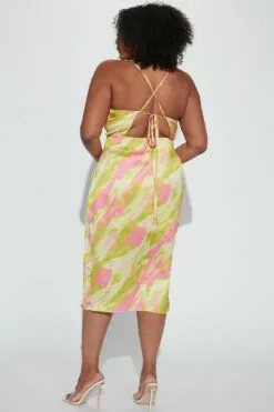 Fashion Nova Sunset Dreams Satin Midi Dress - Green/combo -Fashion Nova Sales 12 19 22Studio4 MS DJ 14 55 30 65 ED3686FN Greencombo 11806 PLUS JB