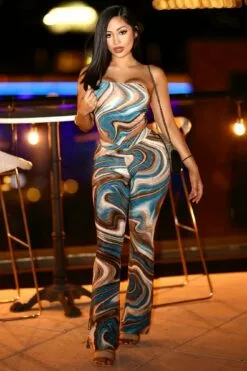 Fashion Nova Lucid Dreams Pant Set 33 - Teal/combo